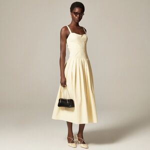 NWT Pleated drop-waist dress in crinkle cotton blend